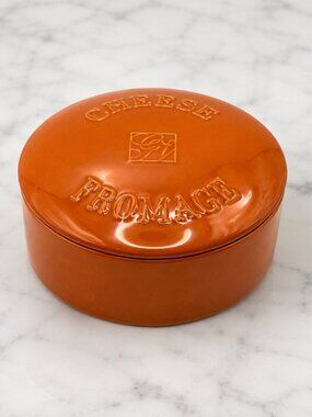 Gourmet Village Baked Brie Cheese Baker Terracotta Orange Ceramic Dish